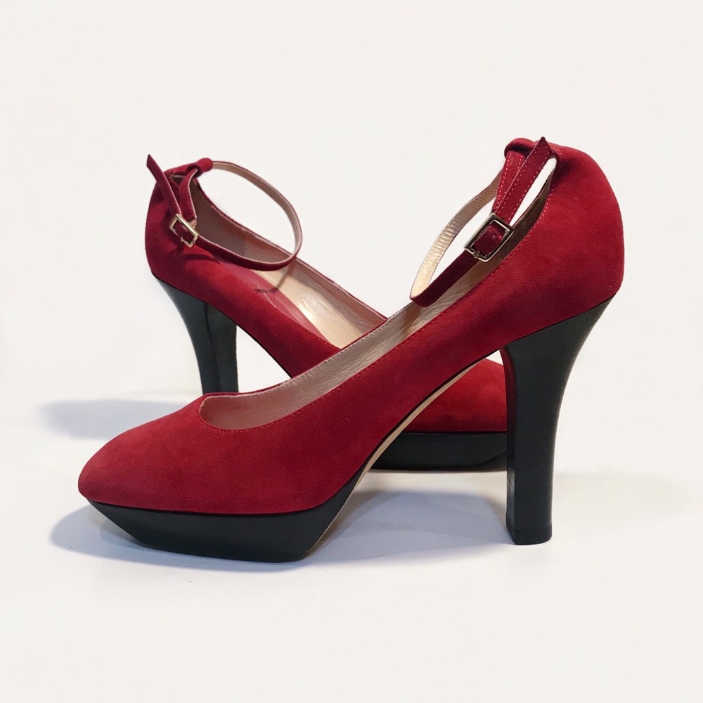 Kate Spade Red Suede Mary Janes